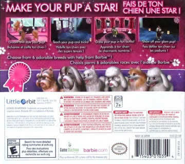 Barbie - Glam and Groom Pups (Usa) box cover back